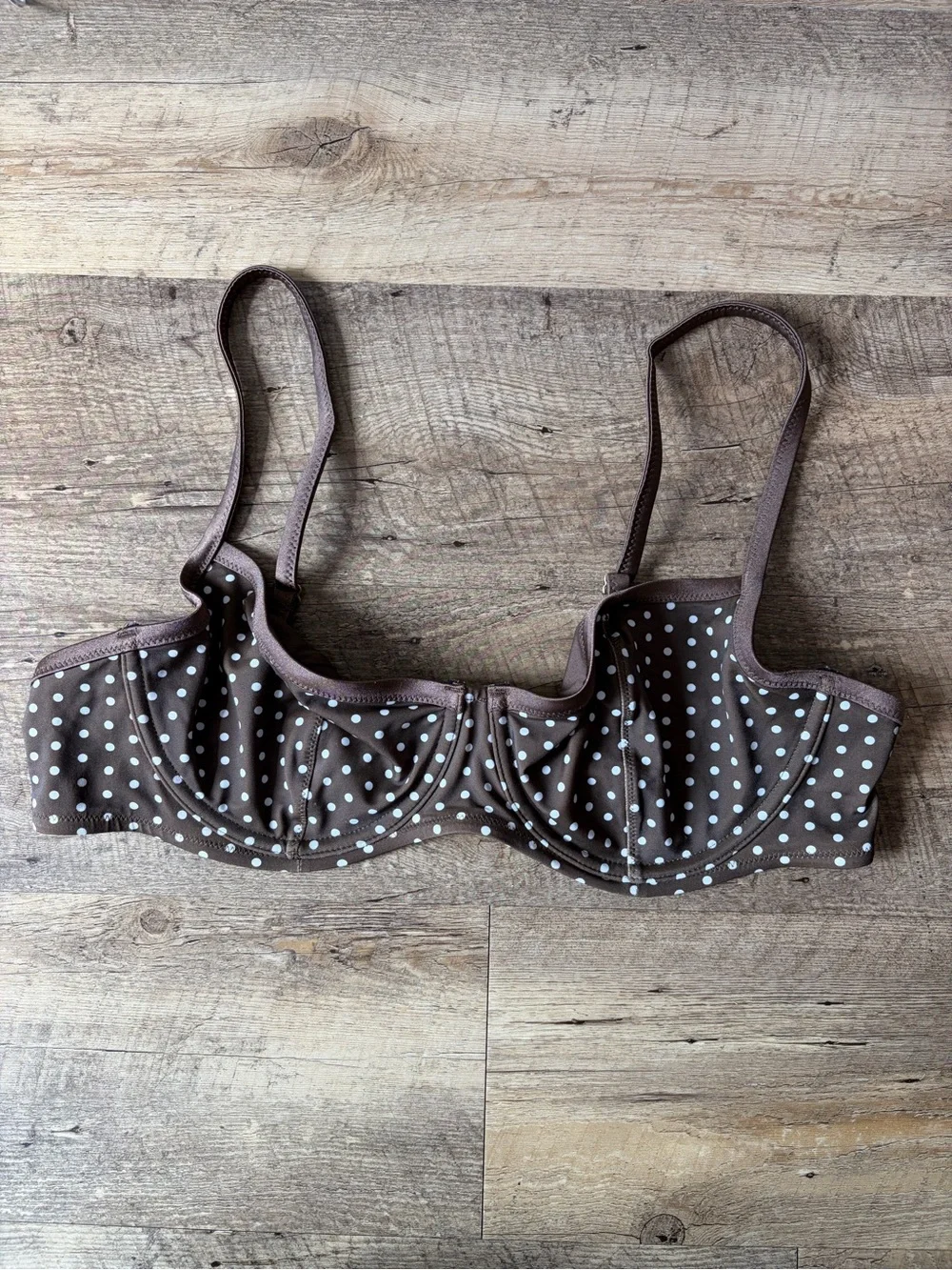 Frankie’s Bikini VS PINK Collab Buttercup Bikini Top in Classic Dot Brown